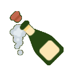 Bottle with Popping Cork shake